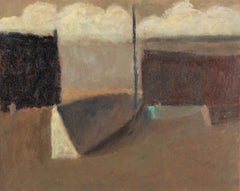 Harbour Wall, 2023-24 - Contemporary Seascape in Neutral Tones, Brown + White