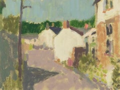Lane mit Schatten, Öl auf Karton Gemälde von Nicholas Turner, 2023