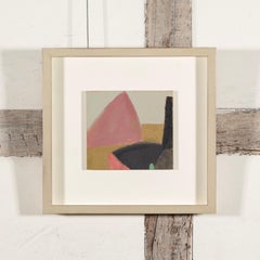 Sail and Wall, 2023 - Minimalist Abstract Seascape with Boats, Pink and Brown
