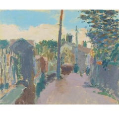 Gemälde der Street in Laugharne, Südwales, Gemälde von Nicholas Turner, 2022