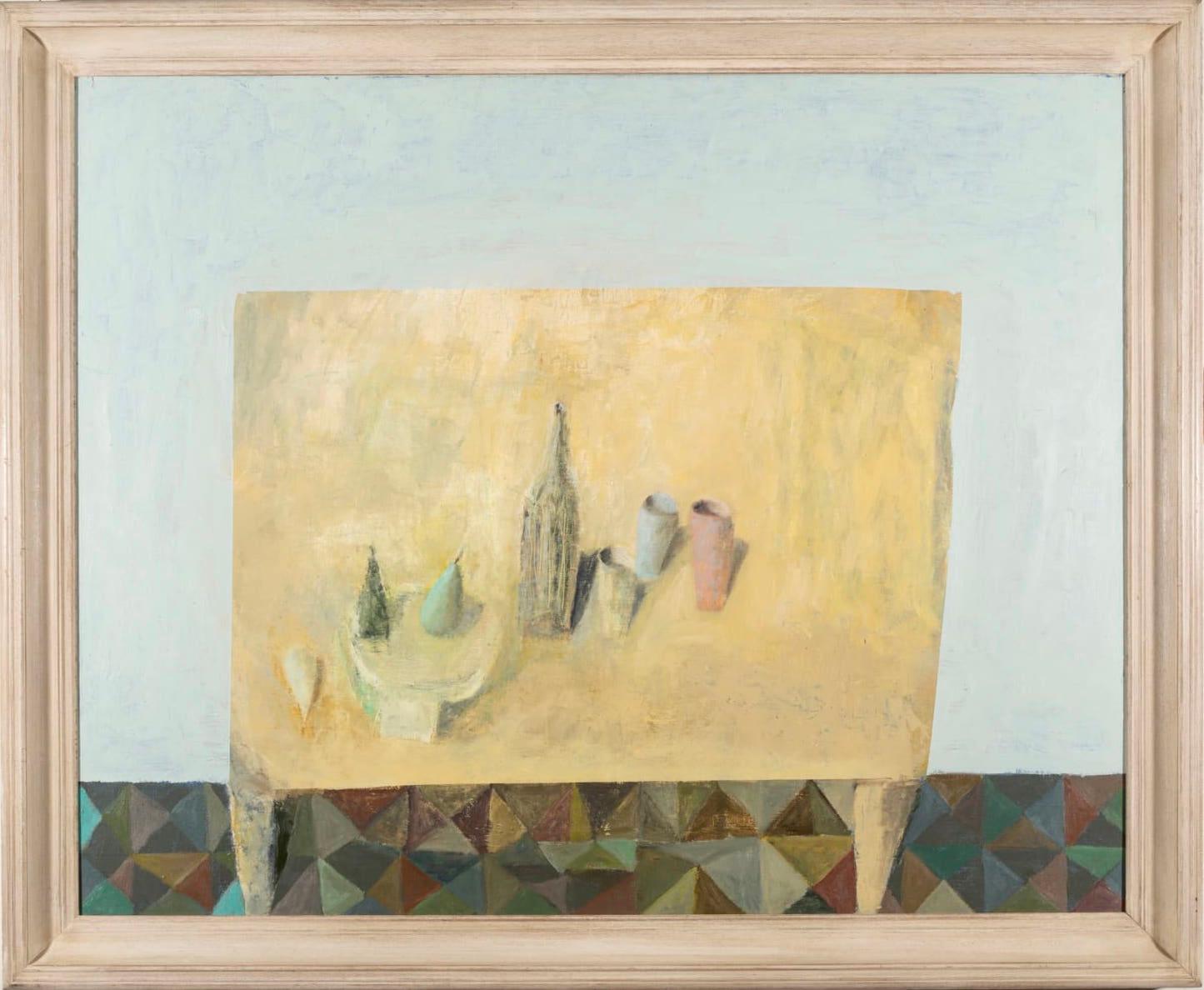 Nicholas Turner Abstract Painting - The Yellow Table, Oil on Canvas, 2016-2020