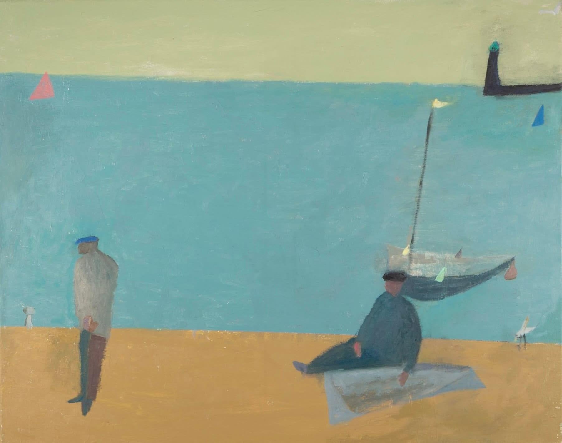Two Figures on a Harbourside, Oil on Canvas Painting by Nicholas Turner B. 1972

Additional information:
Medium: Oil on canvas
Dimensions: 61 x 76.2 cm
24 x 30 in
Signed verso

Nicholas Turner is a painter of quiet compositions that are beautifully