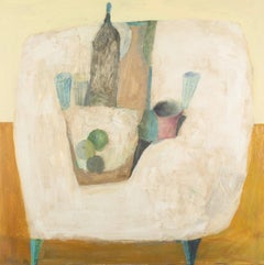 Table blanche, peinture à l'huile sur toile de Nicholas Turner, 2022