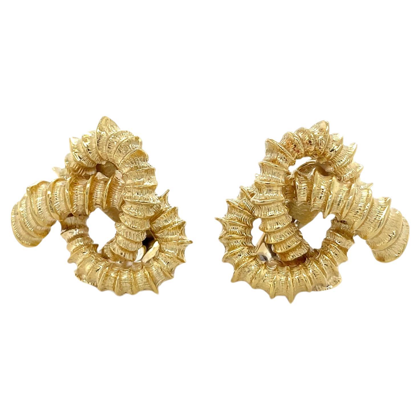 Nicholas Varney, 18K Yellow Gold Earrings For Sale