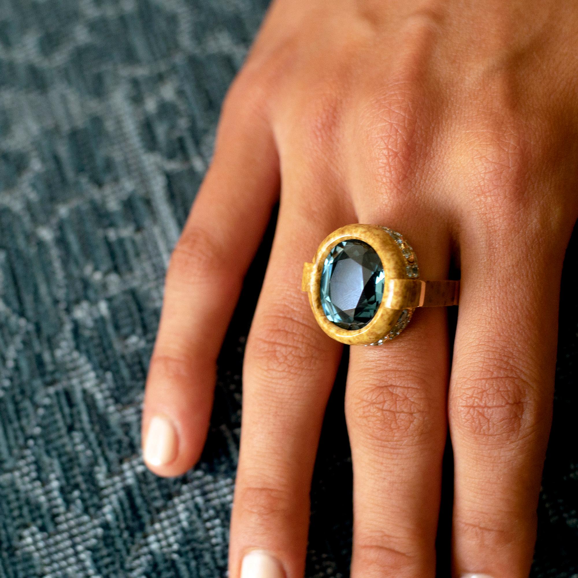 Women's Nicholas Varney Blue Tourmaline Gion Ring For Sale