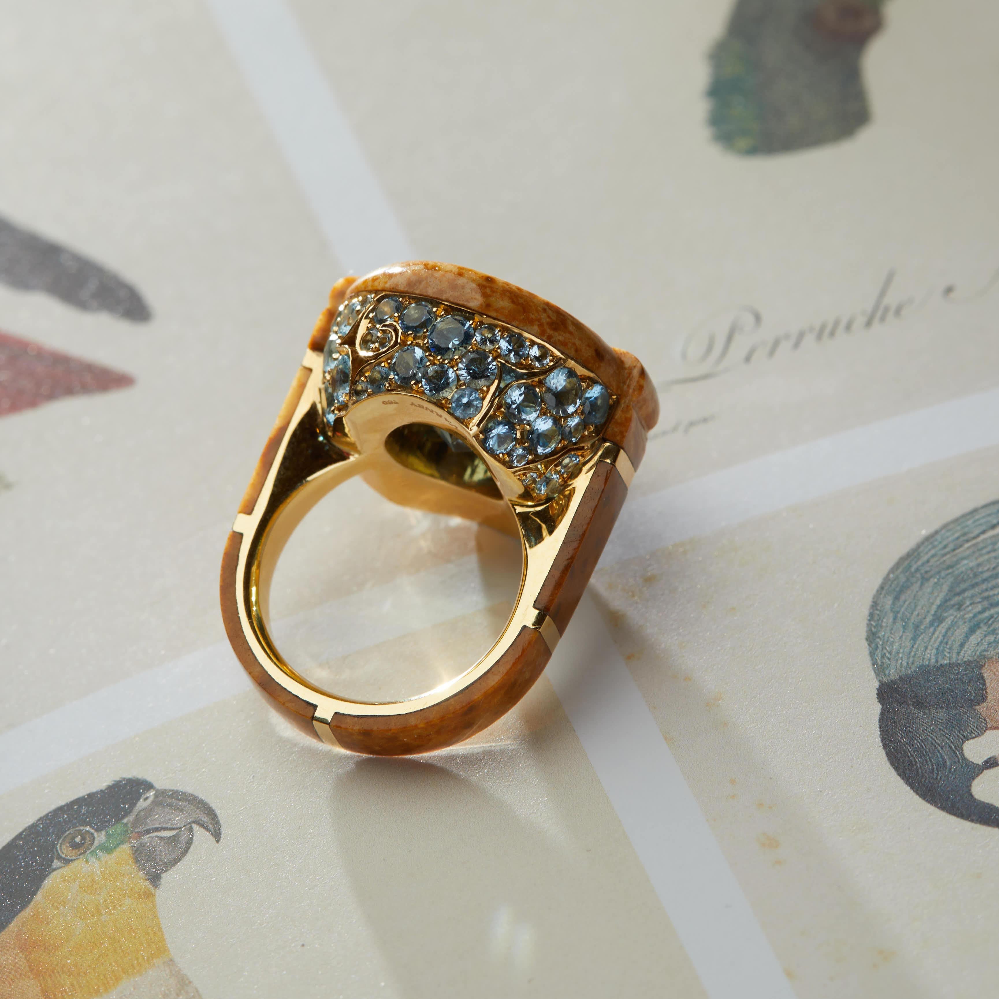 Nicholas Varney Blue Tourmaline Gion Ring For Sale 1