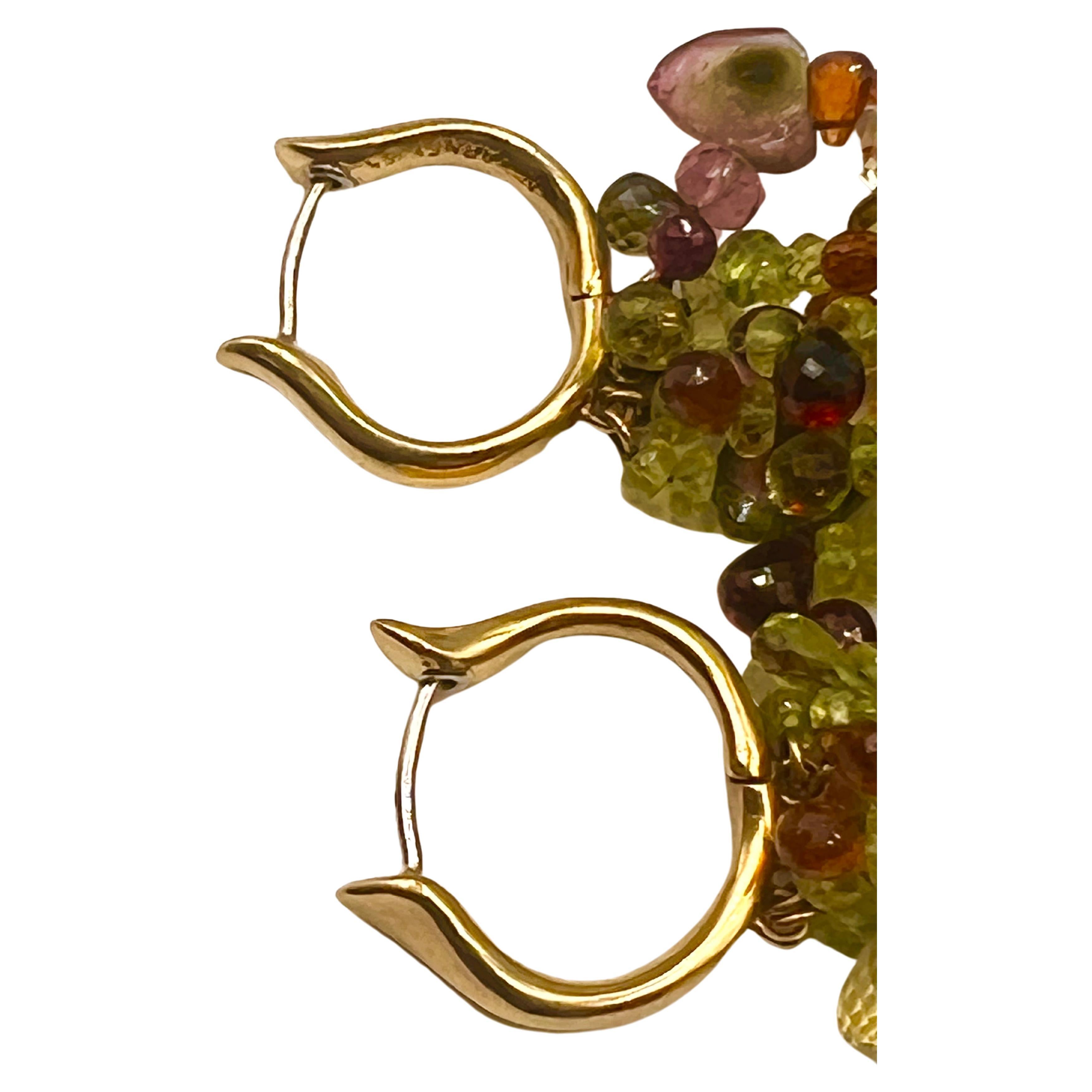 Modern Nicholas Varney Multicolored Tourmaline Drop Earrings For Sale