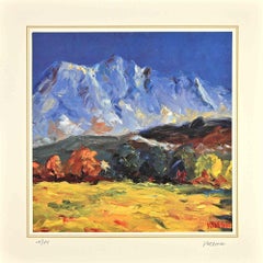 Landscape with Mountain - Lithograph attr. to Nicholas Verrall-Late 20th Century