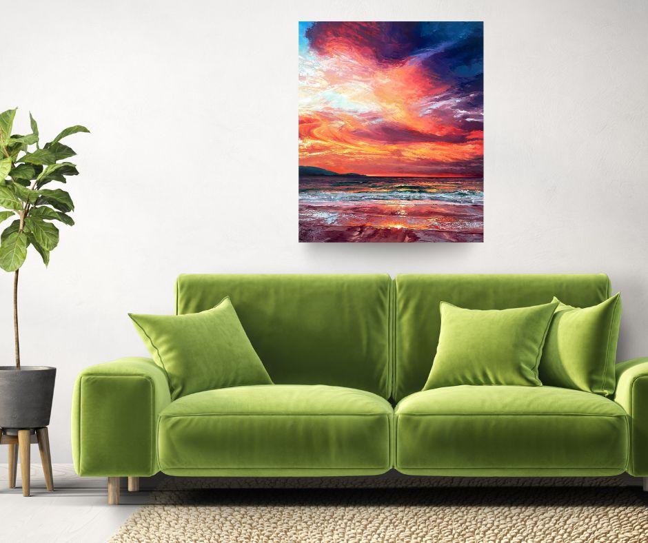 Evening Breeze - impressionistische Meereslandschaft lebendige Farbe - zeitgenössische Kunst im Angebot 3
