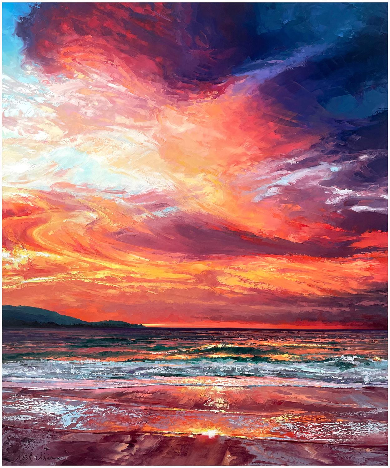 Evening Breeze - impressionist seascape vivid colour - contemporary art