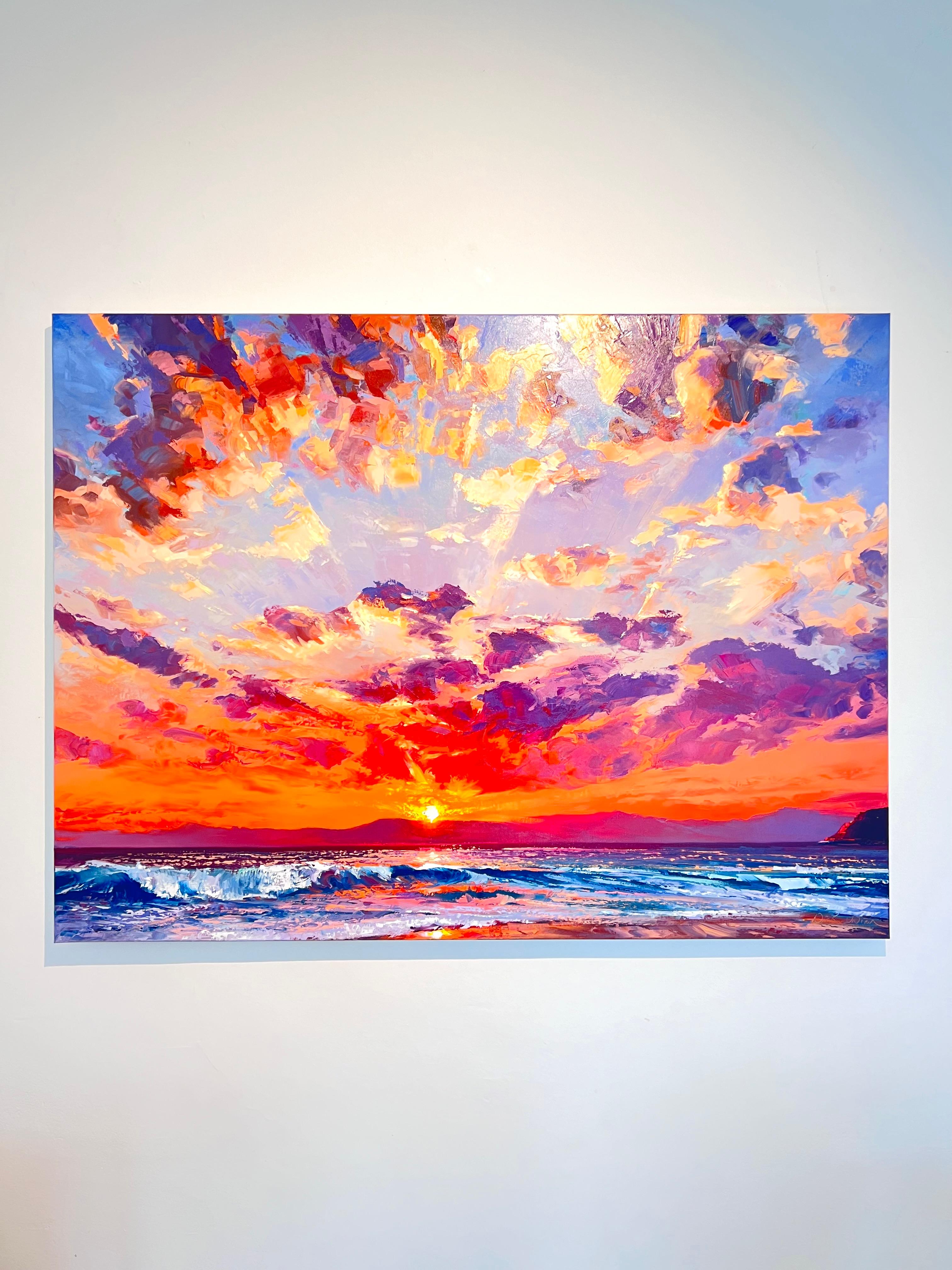 Promise of a New Day - modern art impressionist seascape vivid -contemporary art - Abstract Impressionist Art by Nicholas Vivian