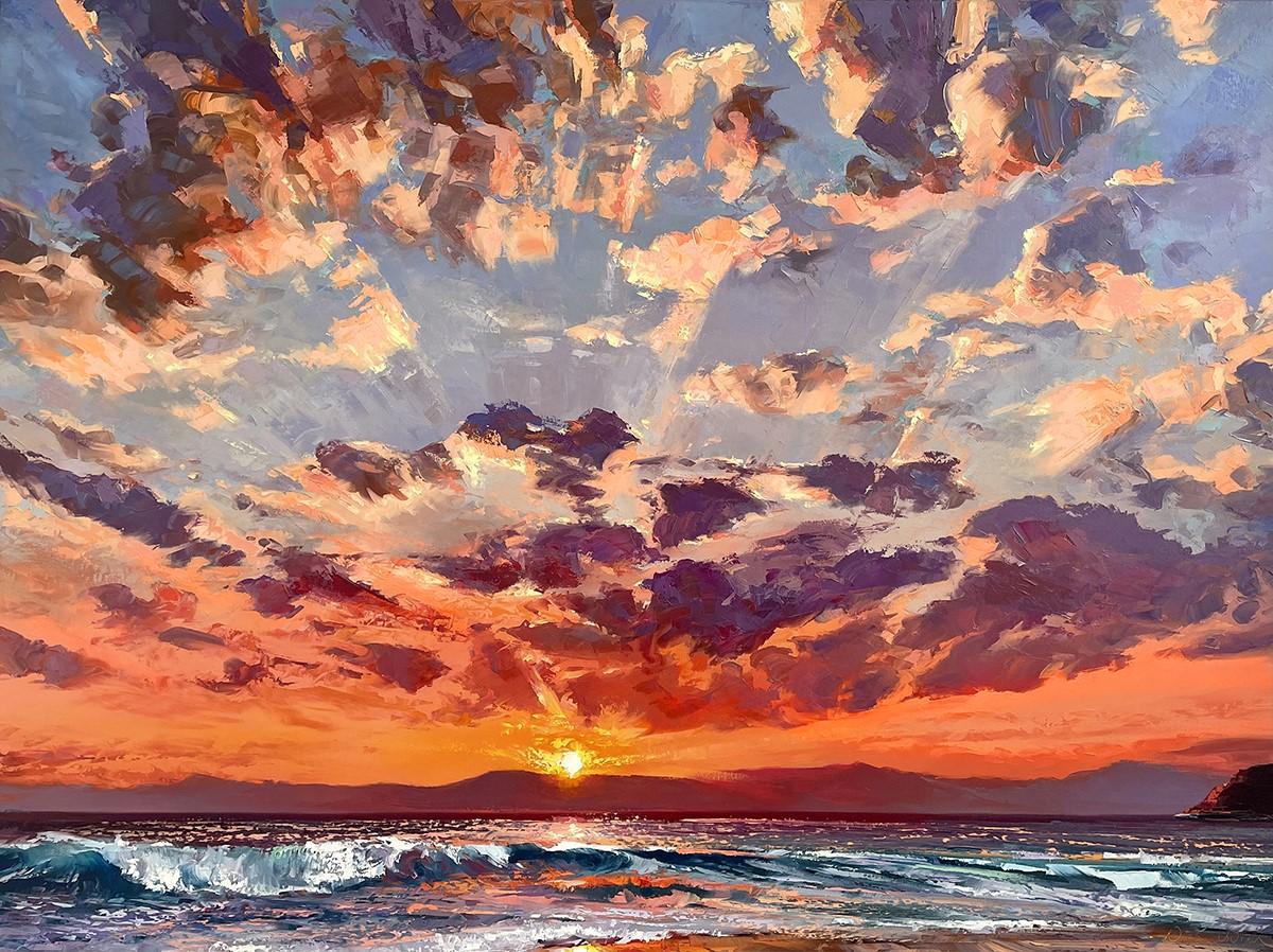 Promise of a New Day - modern art impressionist seascape vivid -contemporary art - Art by Nicholas Vivian