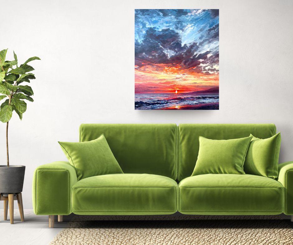 Rhythm of Nature - impressionistische Meereslandschaft in lebendigen Farben - zeitgenössische Kunst im Angebot 2
