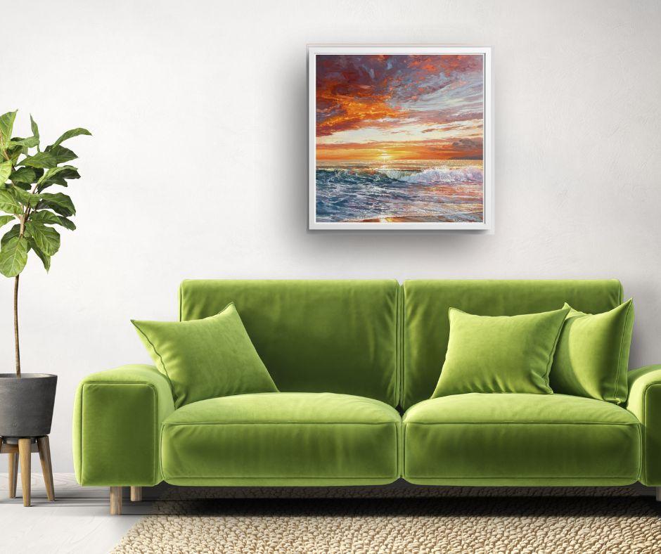 That Golden Hour-modern art impressionist seascape vivid colour-contemprary art For Sale 2