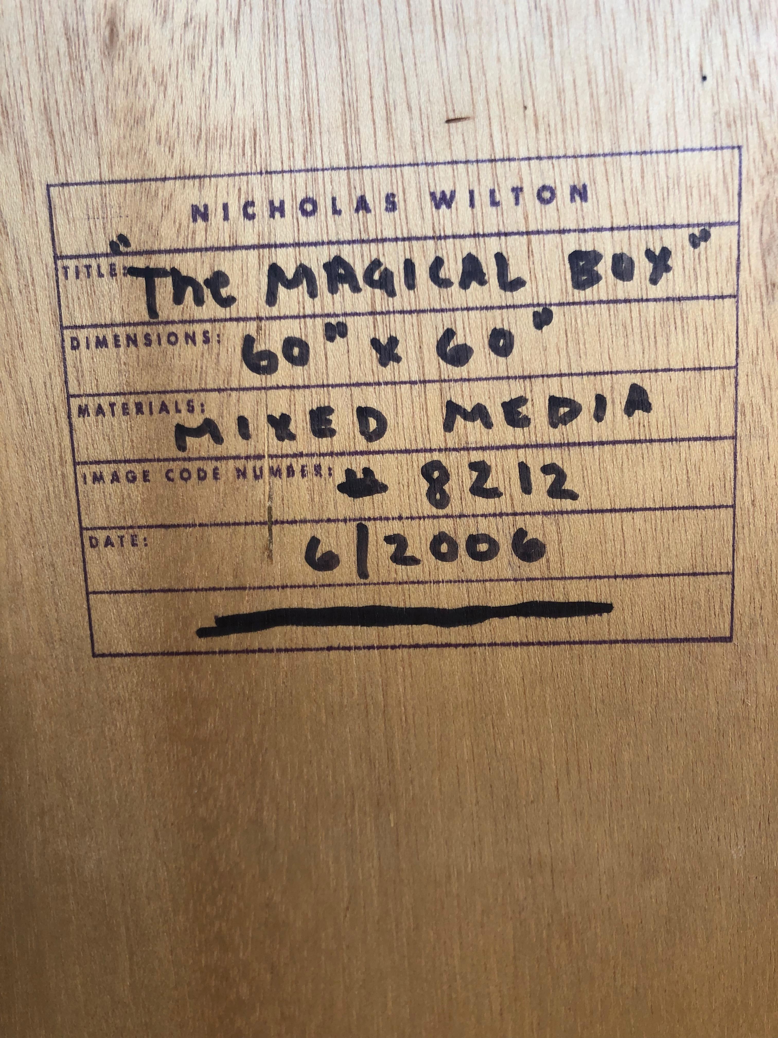 Magical Box Große abstrakte Schachtel auf Holzplatte im Angebot 6
