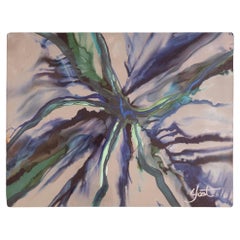 Vintage Nicholas Yust Marble Synergy Contemporary Abstract Signed Painting on Paper