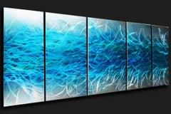 Large Modern Wall Sculpture Modern Blue Painting Original Abstract Metal Art