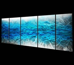 Large Modern Wall Sculpture Modern Blue Painting Original Abstract Metal Art