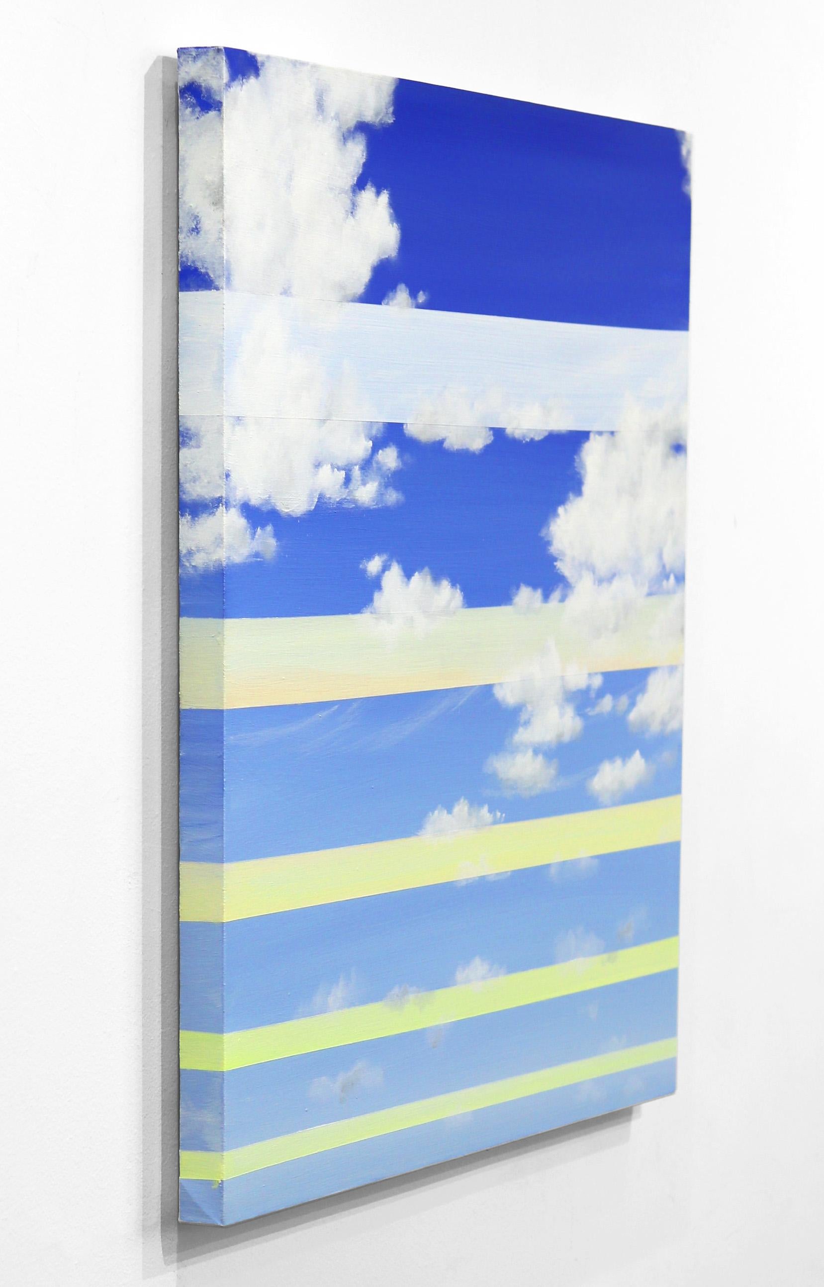Inspired Vision 1 - Pittura geometrica astratta blu e gialla su tela - Abstract Painting Blu di Nichole McDaniel