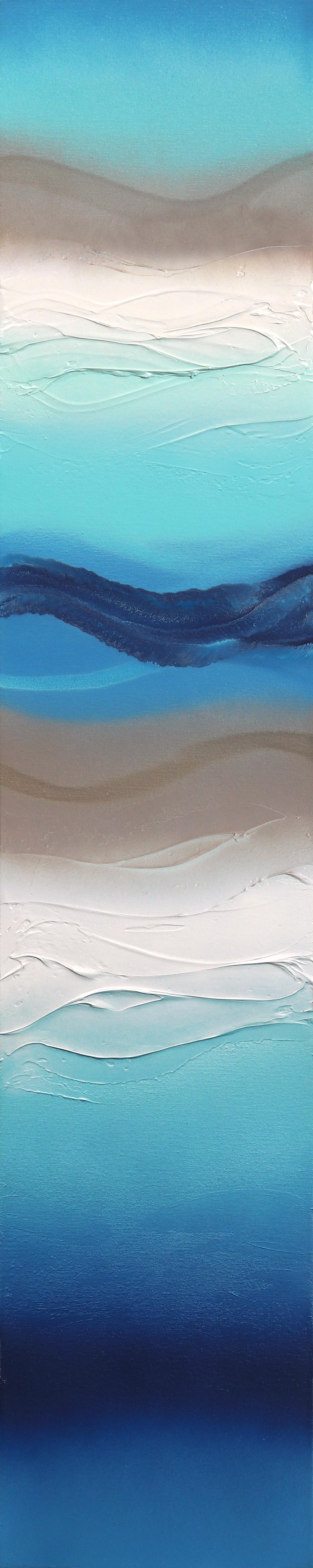 Abstract Painting Nichole McDaniel - Aquarelles méditerranéennes 2  -  Œuvre d'art abstraite originale avec texture, résine