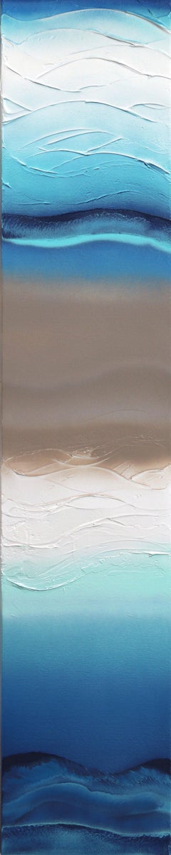 Aguas del Mediterráneo 3  -  Obra de Arte Abstracta Original con Textura, Resina
