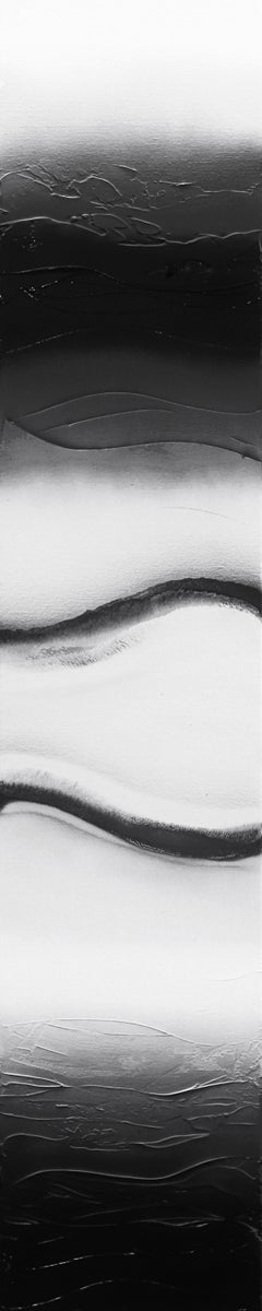Nuances de noir et de blanc 1  -  Œuvre d'art abstraite originale avec texture, résine