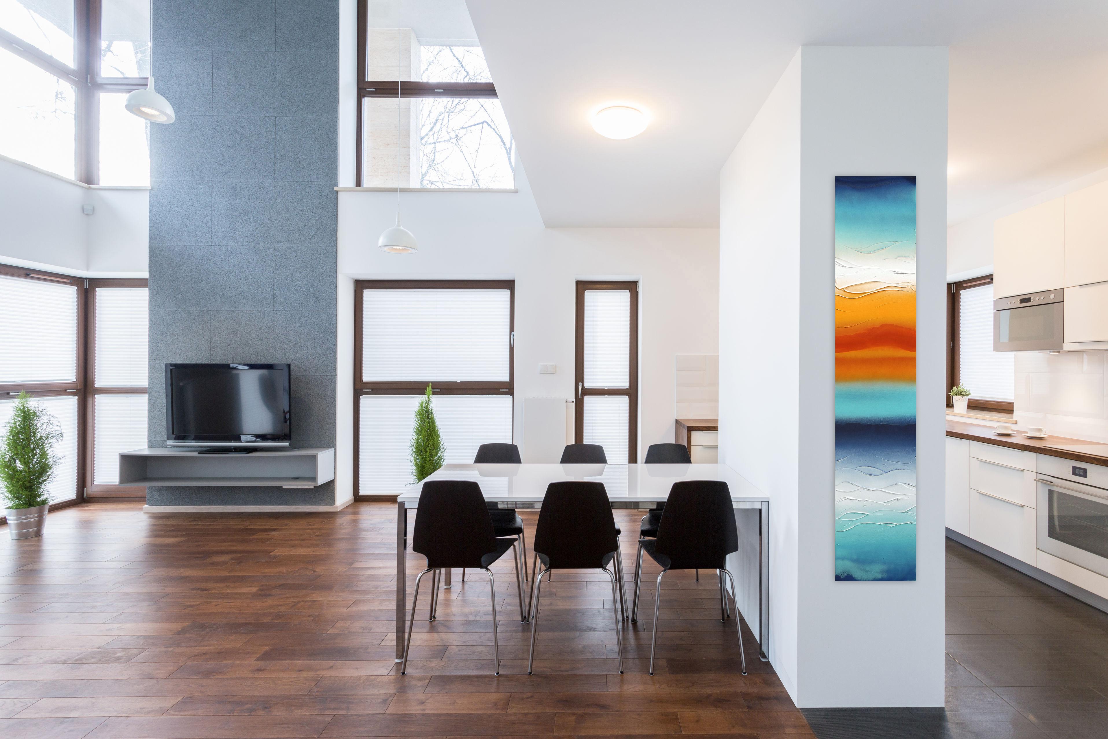 Baciato dal sole 3  -  Opera d'arte astratta originale con texture, resina - Painting di Nichole McDaniel