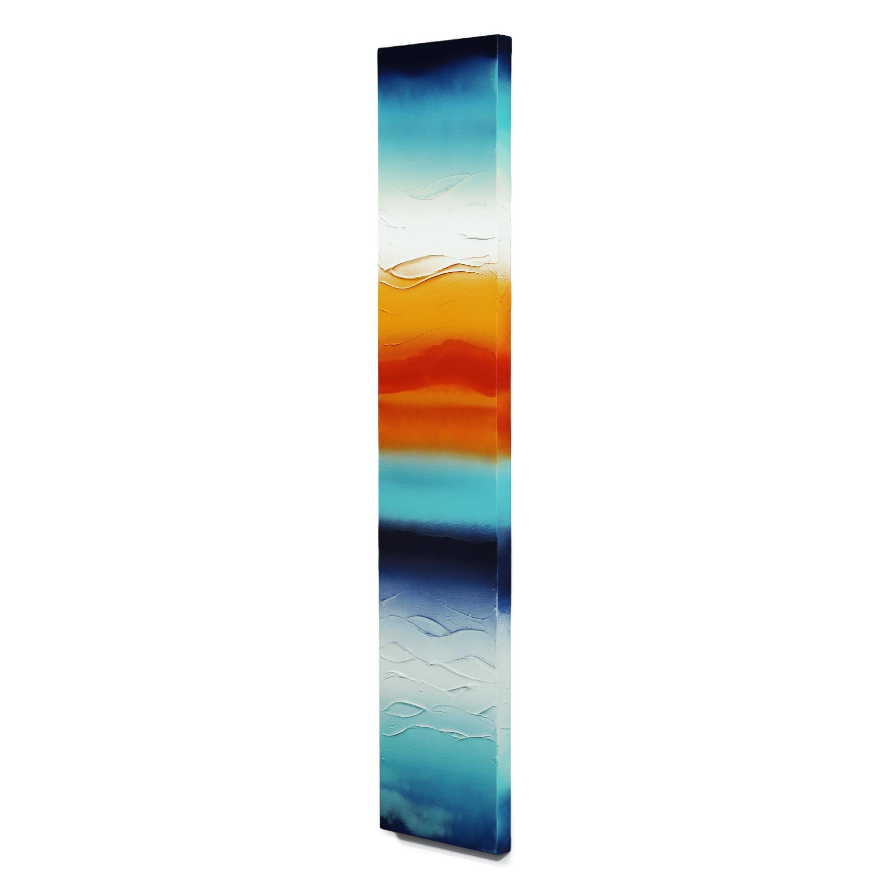 Baciato dal sole 3  -  Opera d'arte astratta originale con texture, resina - Abstract Painting Blu di Nichole McDaniel