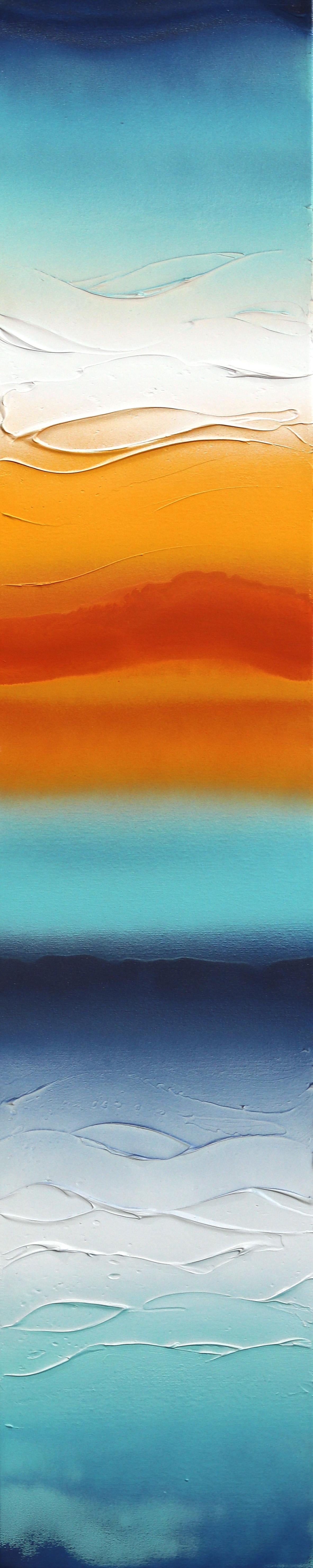 Abstract Painting di Nichole McDaniel - Baciato dal sole 3  -  Opera d'arte astratta originale con texture, resina