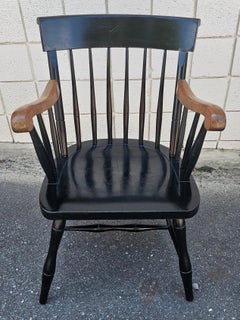 Nichols and Stone 20th Century Ebonized Maple Windsor Armchair