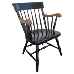 Nichols and Stone 20th Century Ebonized Maple Windsor Armchair