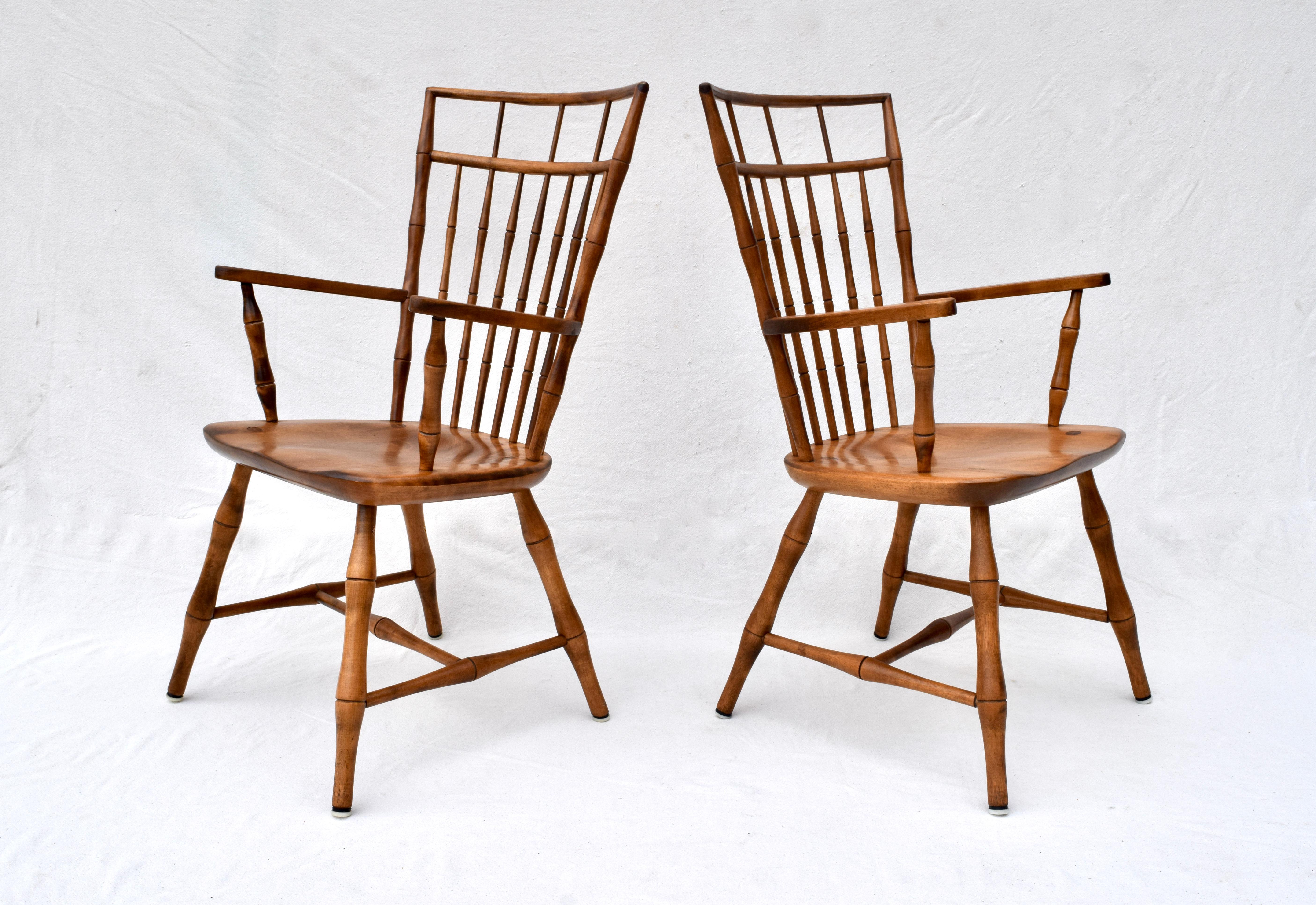 Nichols & Stone Birdcage Windsor Dining Chairs, Set of 6 In Good Condition In Southampton, NJ