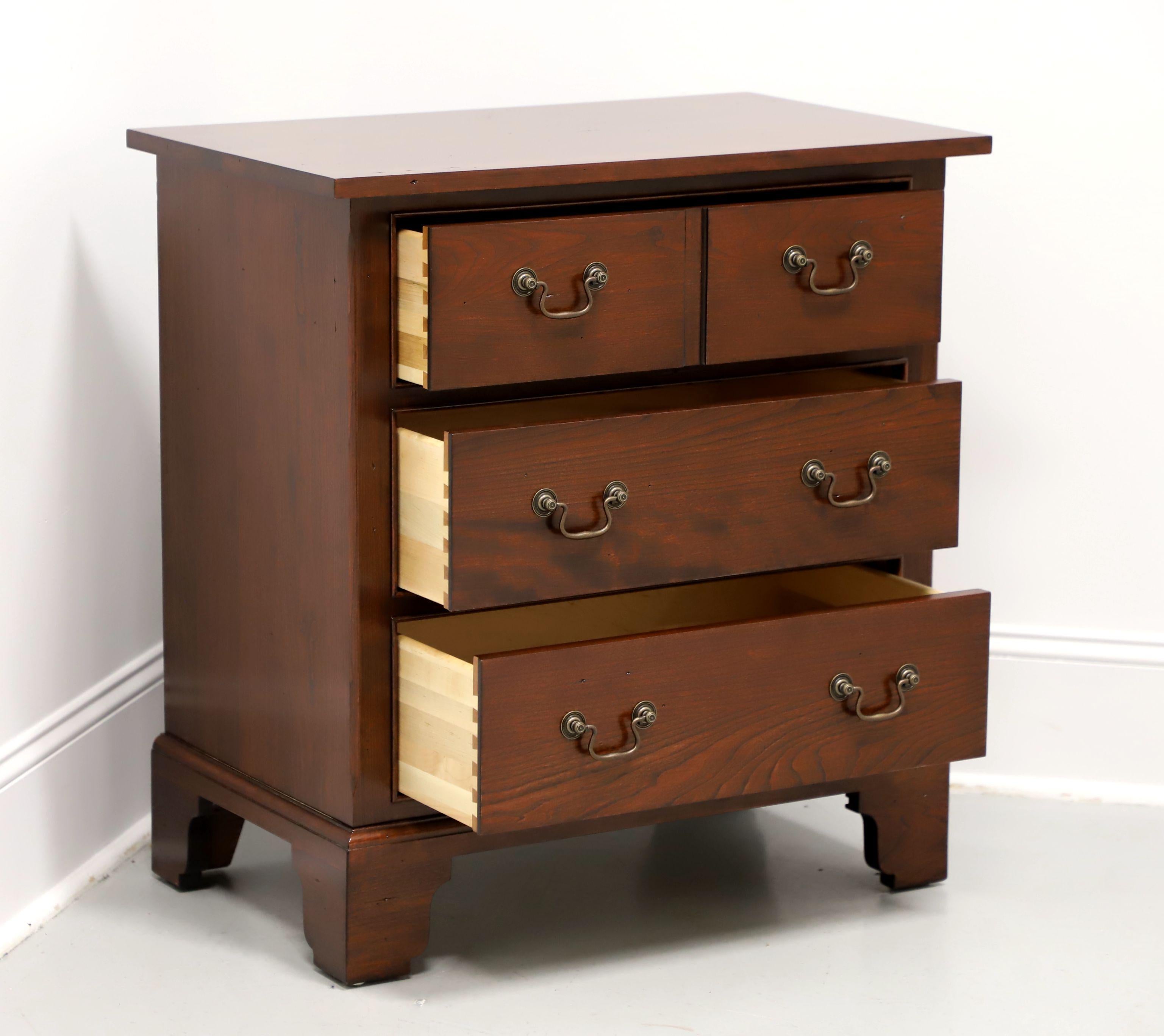NICHOLS & STONE by Stickley Wayside Inn Cherry Three-Drawer Nightstand In Good Condition For Sale In Charlotte, NC