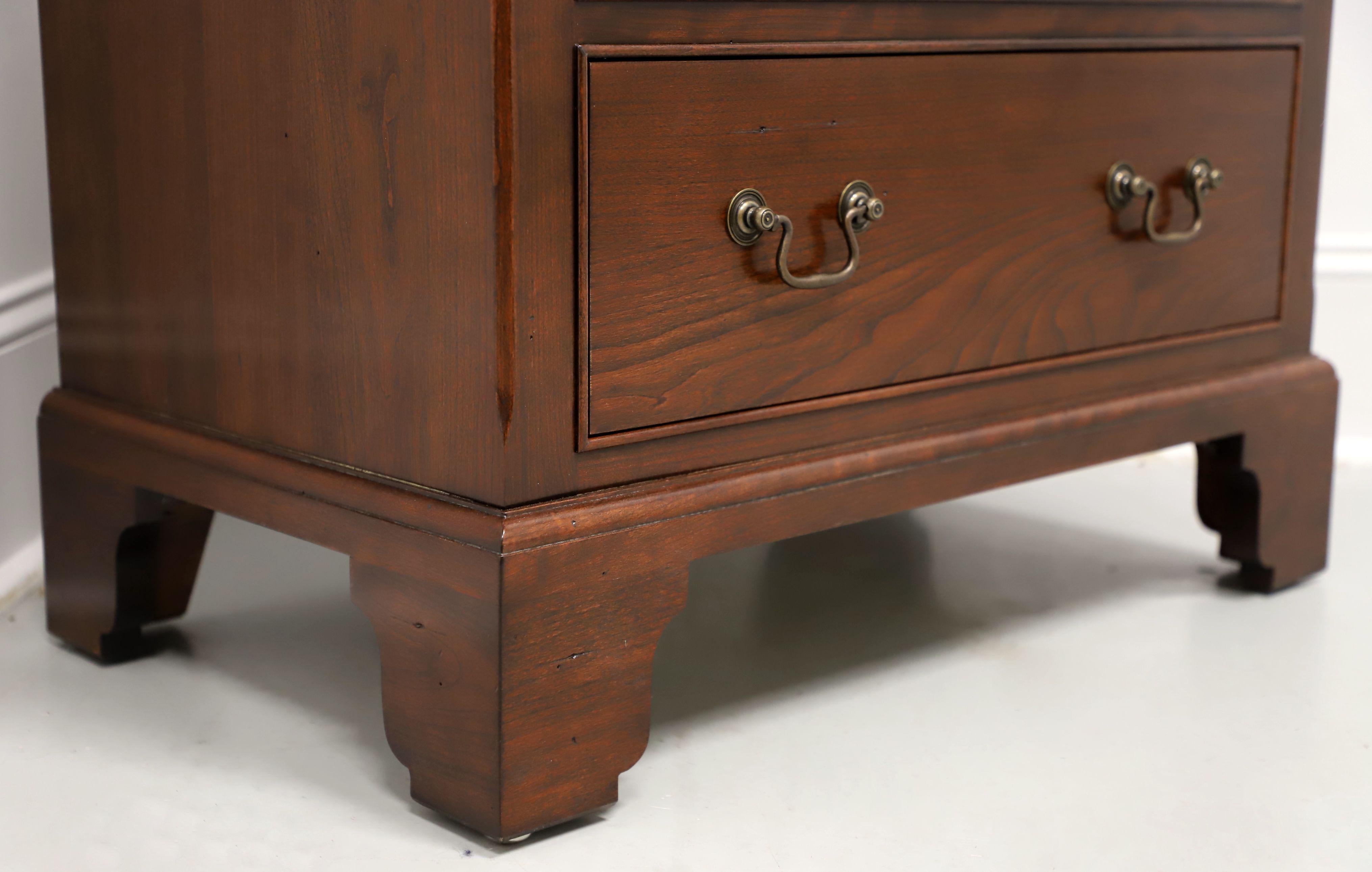 Brass NICHOLS & STONE by Stickley Wayside Inn Cherry Three-Drawer Nightstand For Sale