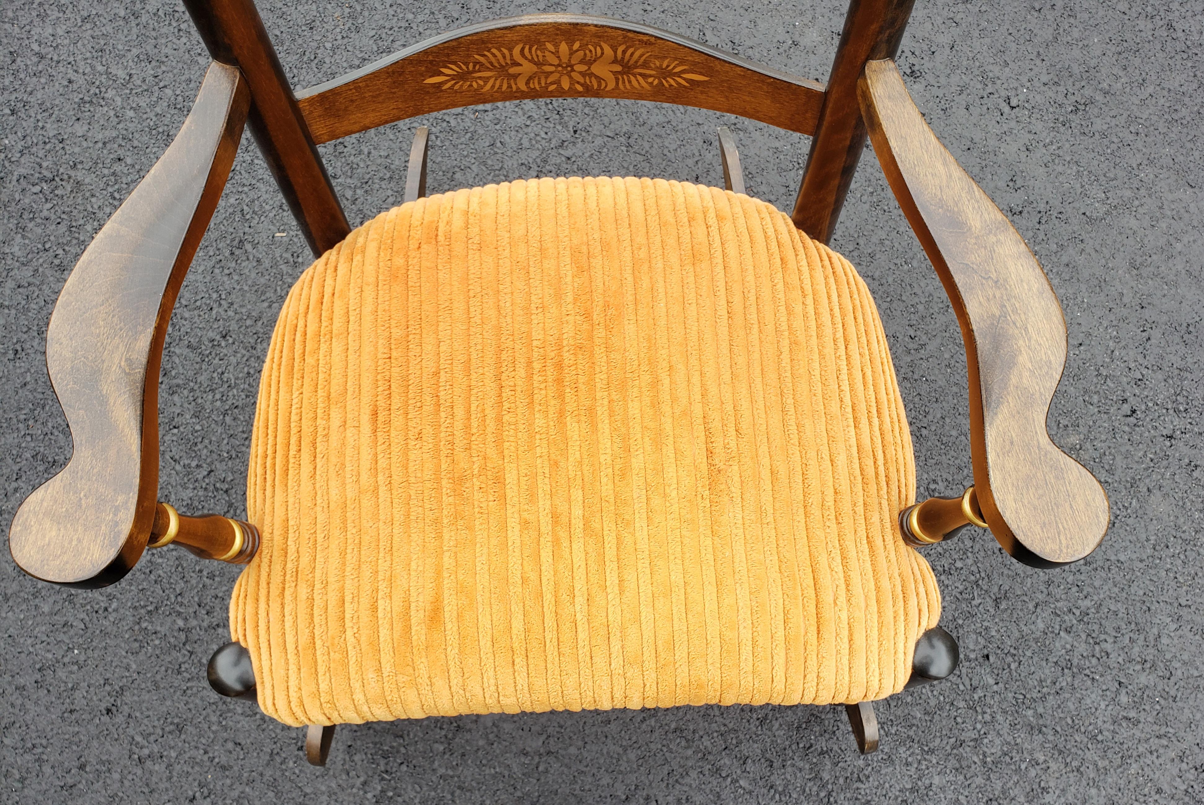 Hand-Crafted Nichols & Stone Hitchcock Style Rocking Chair in Honor of U.S. Gen. Thayer For Sale