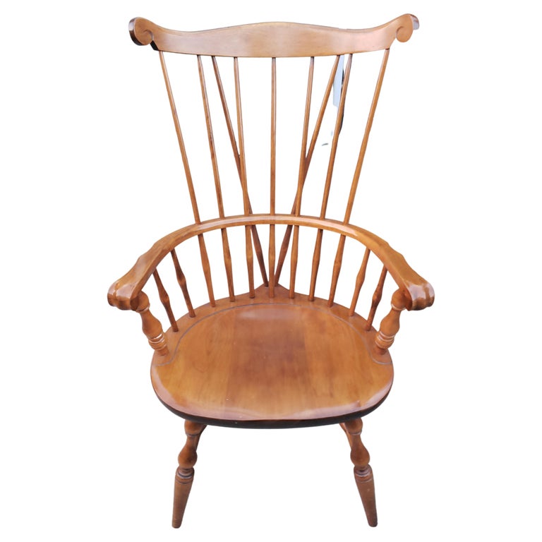 Nichols and Stone Old Pine Finish Solid Maple Windsor Brace Back Arm
