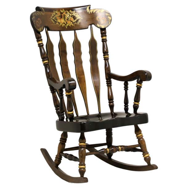NICHOLS and STONE Pine Stenciled Windsor Rocking Chair at 1stDibs ...