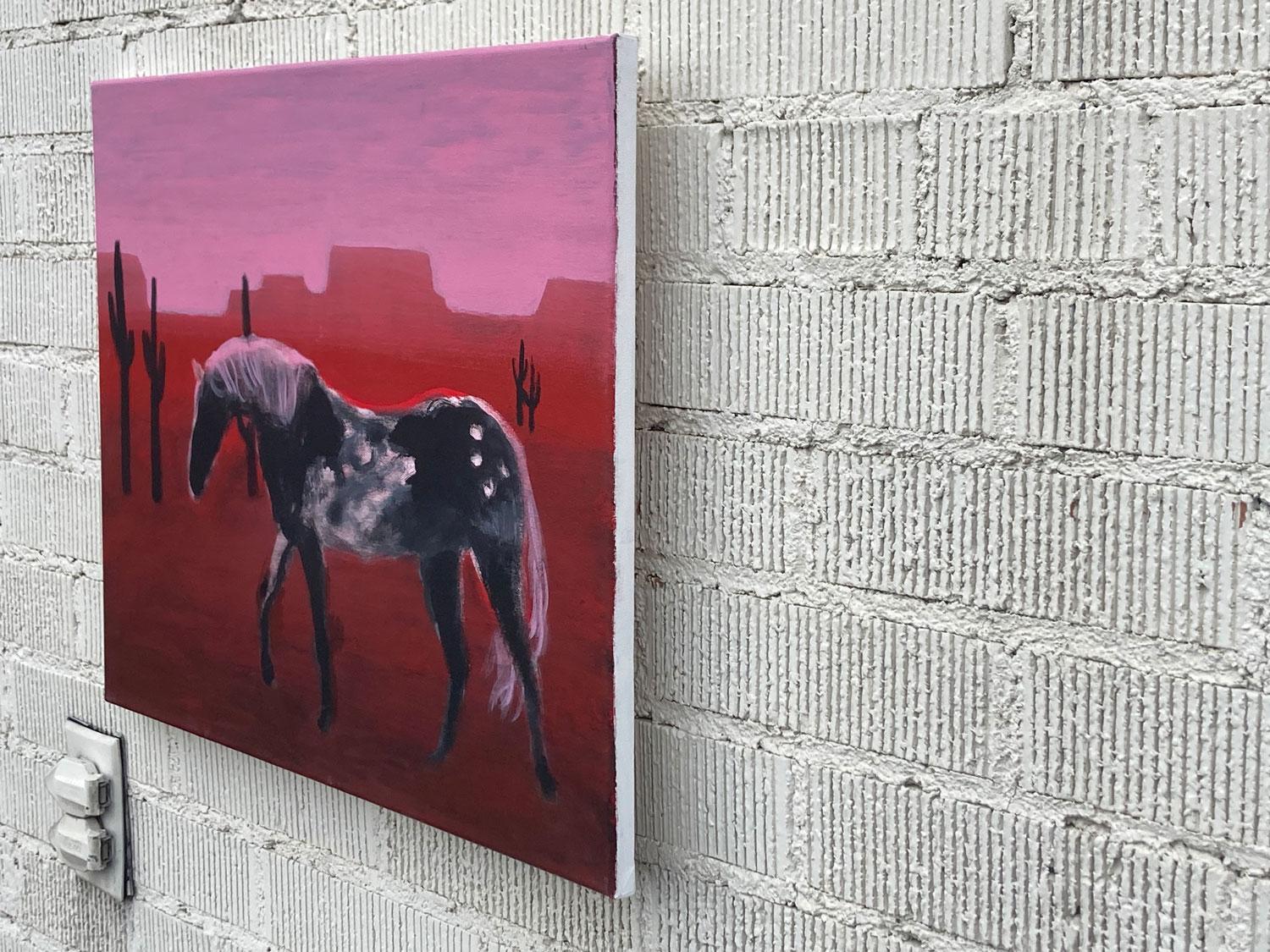 Bemaltes Pferd, Originalgemälde (Art brut), Art, von Nick Bontorno