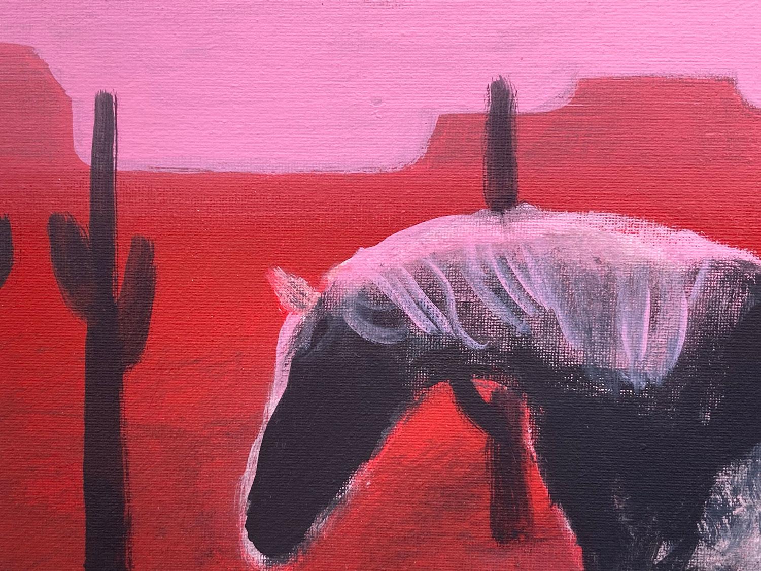 horse silhouette painting