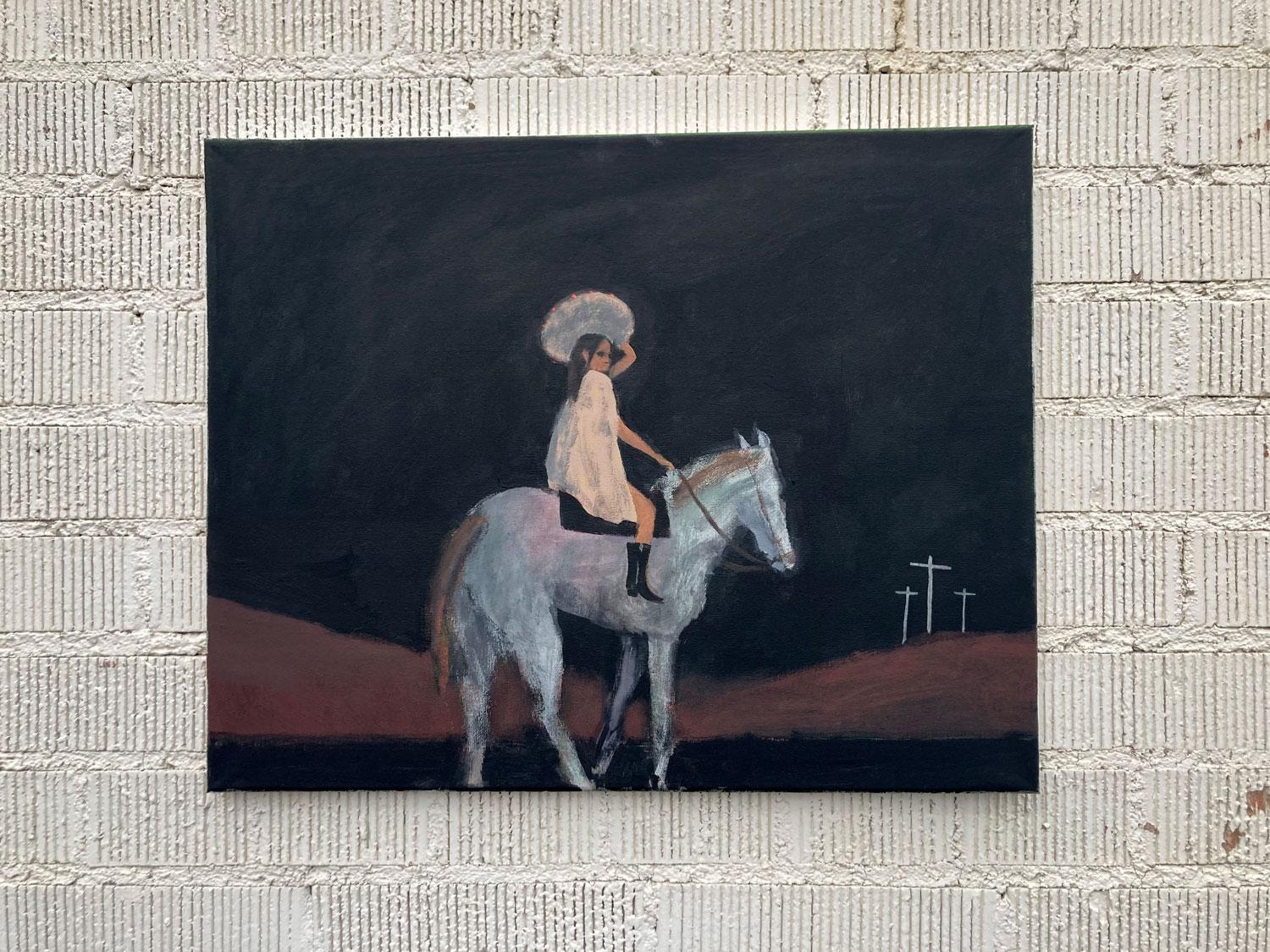 Rider and Crosses, Original Painting 1