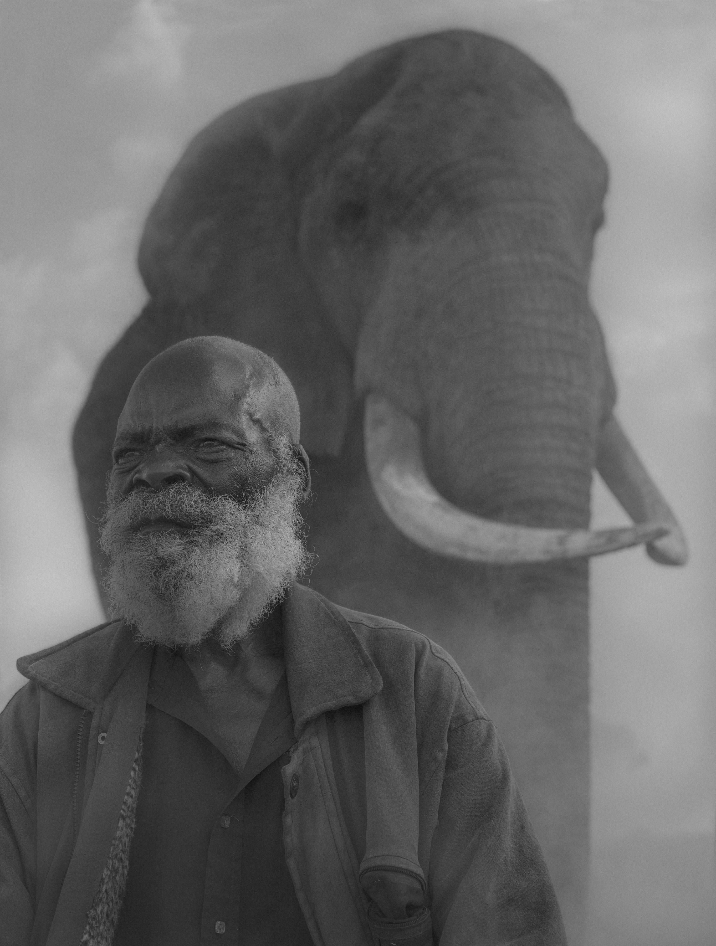 Nick Brandt Black and White Photograph - John and Mak, Kenia, 2020