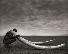 Two Rangers with Tusks of Killed Elephant, Amboseli