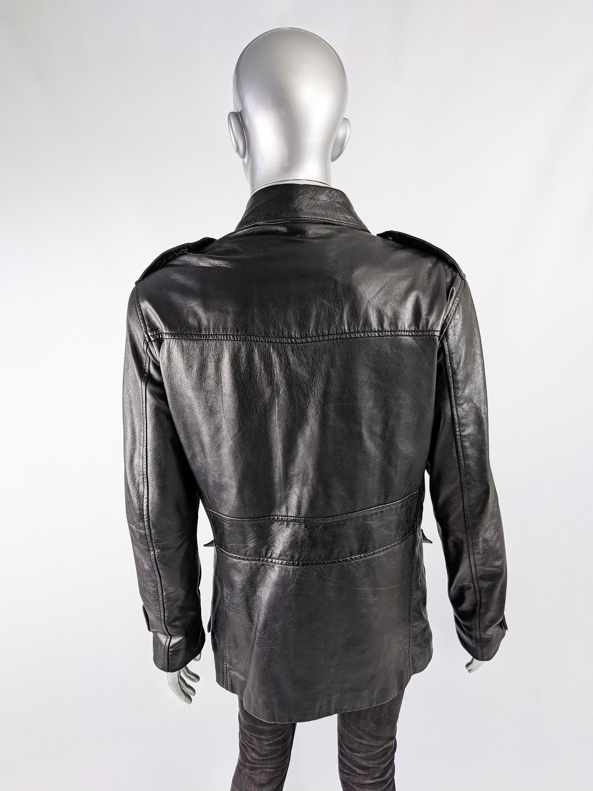 Men's Nick Coleman Mens Vintage Black Leather Jacket