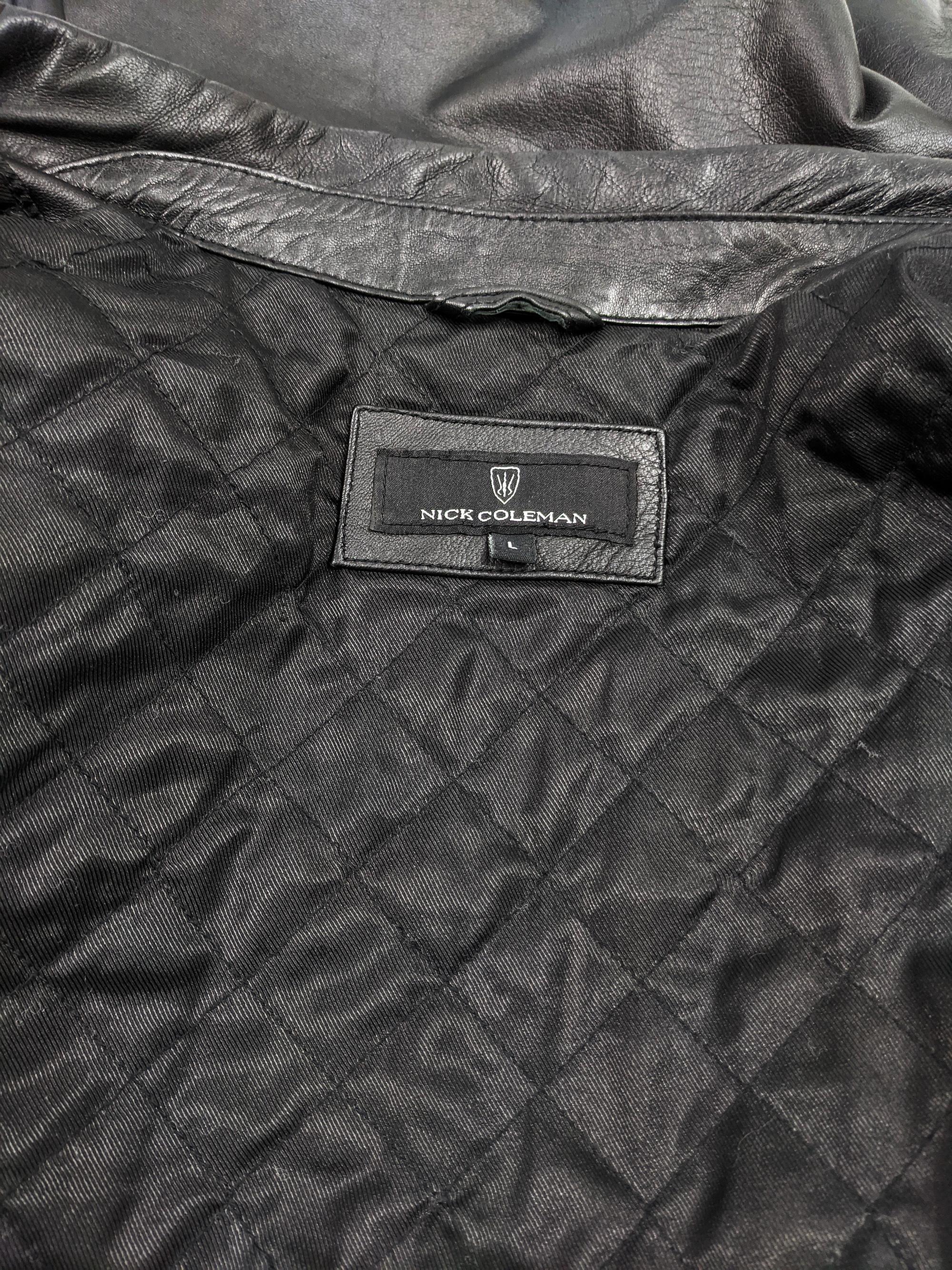 Nick Coleman Mens Vintage Black Leather Jacket 3