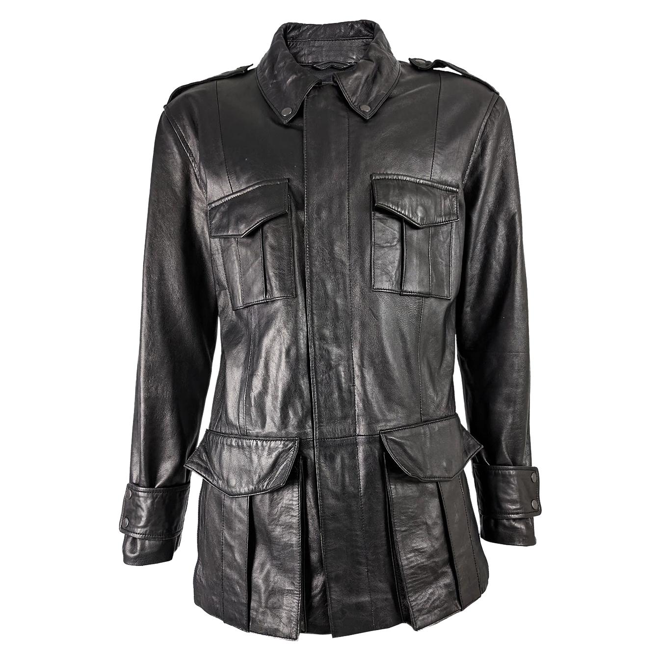Nick Coleman Mens Vintage Black Leather Jacket