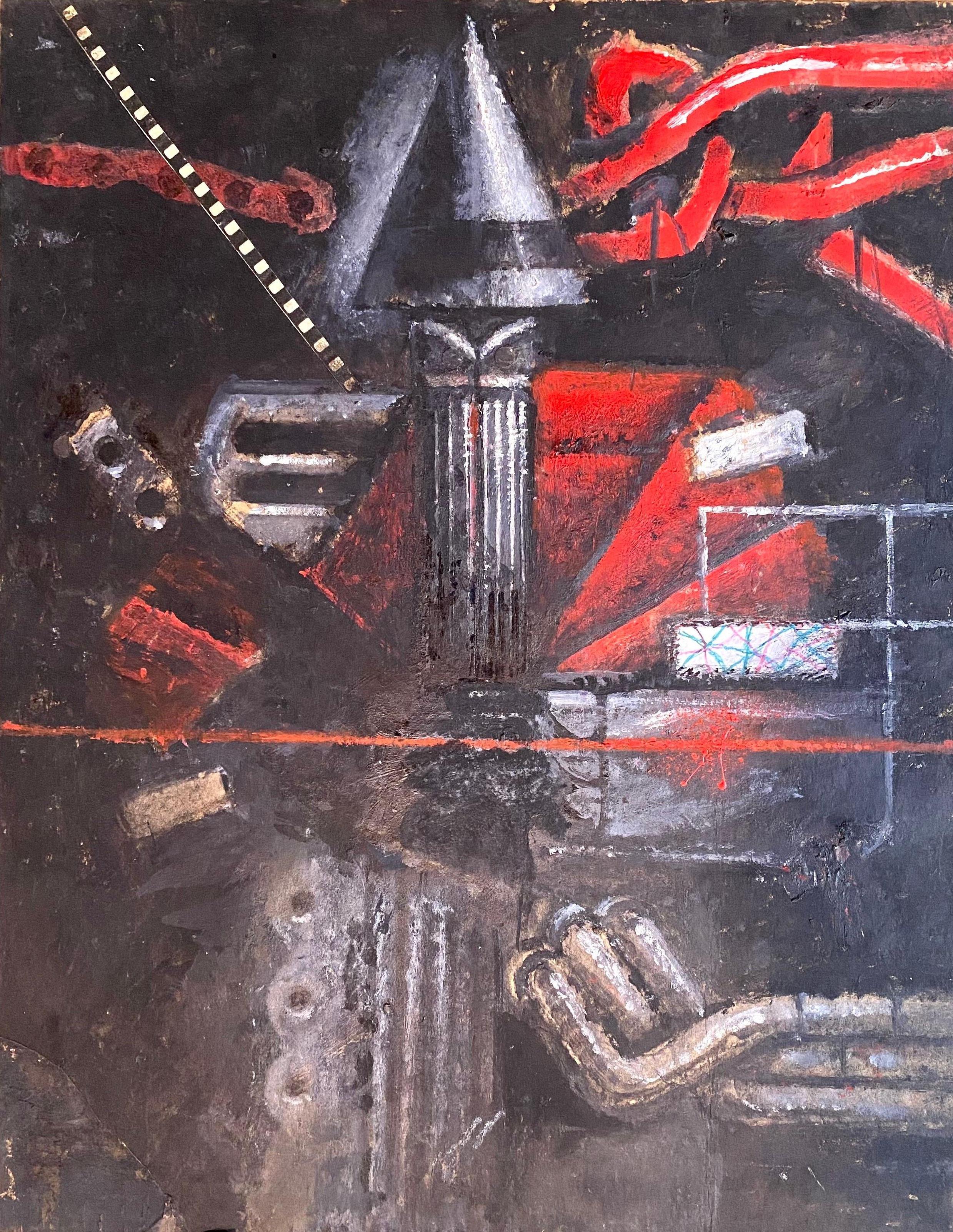 Collage a tecnica mista Pittura ad olio Futuristica Espressionista Astratta Machine Art