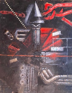 Collage a tecnica mista Pittura ad olio Futuristica Espressionista Astratta Machine Art