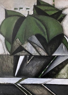 Mixed Media Collage Oil Painting Futuristic Abstract Expressionist Machine Art