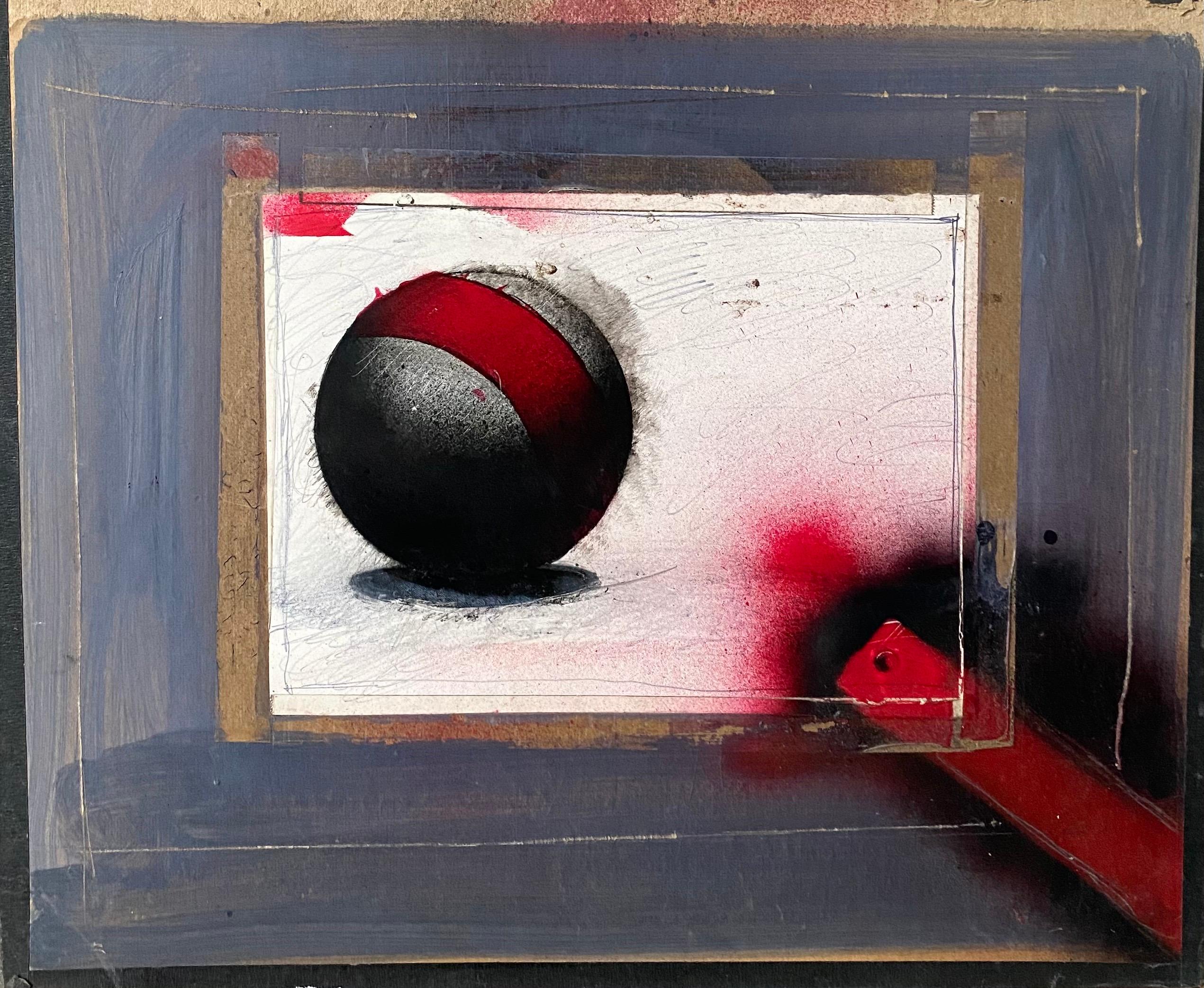Técnica mixta Collage Pintura al óleo Arte futurista abstracto de ciencia ficción - Painting de Nick de Angelis