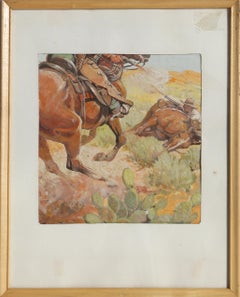 The Tonto Kid, Western Gouache Illustration by Nick Eggenhofer